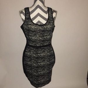 Black & Cream Sleeveless Dress